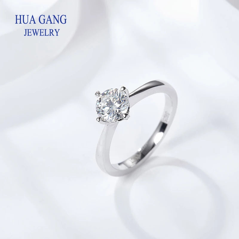 Hot Selling 0.5ct 1ct Moissanite Labs Diamond Promise Classic Four Rings for Her 925 Sterling Silver Friendship Ring for Women